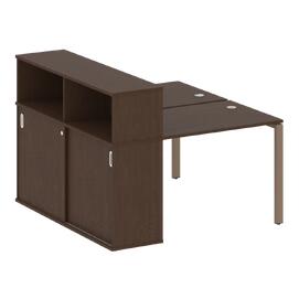Офисная мебель Metal system Р. ст. с шкафом-купе на П-образном м/к БП.РС-СШК-2.1 Т Венге Цаво/Мокко 1410х1475х1098