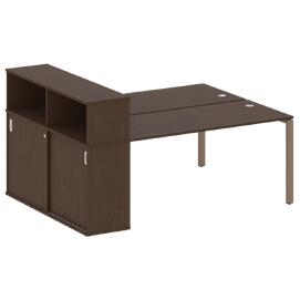 Офисная мебель Metal system Р. ст. с шкафом-купе на П-образном м/к БП.РС-СШК-2.4 Т Венге Цаво/Мокко 2010х1475х1098