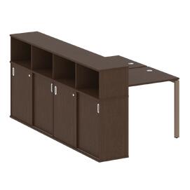 Офисная мебель Metal system Р. ст. с шкафом-купе на П-образном м/к БП.РС-СШК-4.1 Т Венге Цаво/Мокко 1410х2332х1098