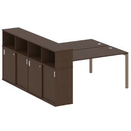 Офисная мебель Metal system Р. ст. с шкафом-купе на П-образном м/к БП.РС-СШК-4.4 Т Венге Цаво/Мокко 2010х2332х1098