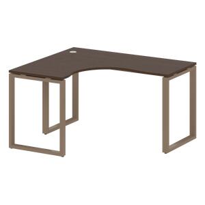 Офисная мебель Metal system Стол криволинейный левый на О-образном м/к БО.СА-3 (L) Дуб наварра/Серый 1400х1200х750
