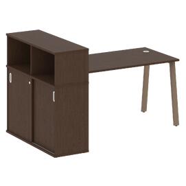 Офисная мебель Metal system Стол письменный с шкафом-купе на А-образном м/к БА.РС-СШК-3.3 Т Венге Цаво/Мокко 1810х1120х1098