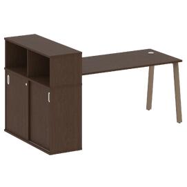 Офисная мебель Metal system Стол письменный с шкафом-купе на А-образном м/к БА.РС-СШК-3.4 Т Венге Цаво/Мокко 2010х1120х1098