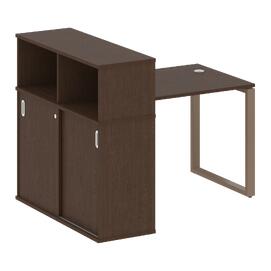 Офисная мебель Metal system Стол письменный с шкафом-купе на О-образном м/к БО.РС-СШК-3.1 Т Венге Цаво/Мокко 1410х1120х1098