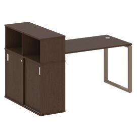 Офисная мебель Metal system Стол письменный с шкафом-купе на О-образном м/к БО.РС-СШК-3.3 Т Венге Цаво/Мокко 1810х1120х1098