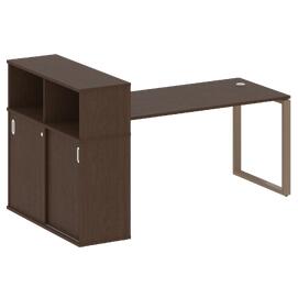 Офисная мебель Metal system Стол письменный с шкафом-купе на О-образном м/к БО.РС-СШК-3.4 Т Венге Цаво/Мокко 2010х1120х1098