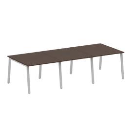 Офисная мебель Metal system Перег. стол (3 столешницы) на А-образном м/к БА.ПРГ-3.1 Венге Цаво/Серый 3000х1235х750