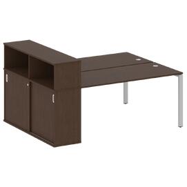 Офисная мебель Metal system Р. ст. с шкафом-купе на П-образном м/к БП.РС-СШК-2.4 Т Венге Цаво/Серый 2010х1475х1098