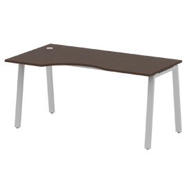 Офисная мебель Metal system Стол криволинейный левый на А-образном м/к БА.СА-1 (L) Венге Цаво/Серый 1600х900х750
