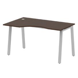 Офисная мебель Metal system Стол криволинейный левый на А-образном м/к БА.СА-2 (L) Венге Цаво/Серый 1400х900х750