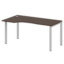 Офисная мебель Metal system Стол криволинейный левый на П-образном м/к БП.СА-1 (L) Венге Цаво/Серый 1600х900х750