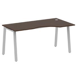 Офисная мебель Metal system Стол криволинейный правый на А-образном м/к БА.СА-1 (R) Венге Цаво/Серый 1600х900х750