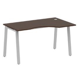 Офисная мебель Metal system Стол криволинейный правый на А-образном м/к БА.СА-2 (R) Венге Цаво/Серый 1400х900х750
