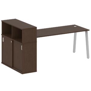 Офисная мебель Metal system Стол письменный с шкафом-купе на А-образном м/к БА.РС-СШК-3.5 Т Дуб наварра/Антрацит 2210х1120х1098