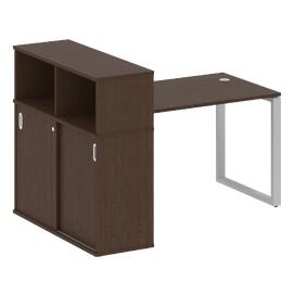 Офисная мебель Metal system Стол письменный с шкафом-купе на О-образном м/к БО.РС-СШК-3.2 Т Венге Цаво/Серый 1610х1120х1098