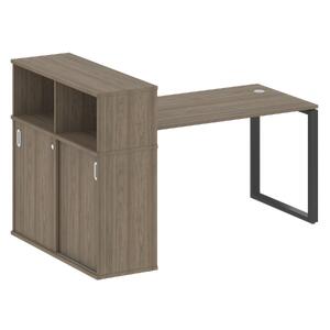 Офисная мебель Metal system Стол письменный с шкафом-купе на О-образном м/к БО.РС-СШК-3.3 Т Белый/Антрацит 1810х1120х1098