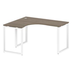 Офисная мебель Metal system Стол криволинейный левый на О-образном м/к БО.СА-3 (L) Дуб наварра/Серый 1400х1200х750
