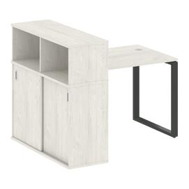Офисная мебель Metal system Стол письменный с шкафом-купе на О-образном м/к БО.РС-СШК-3.1 Т Дуб Наварра/Антрацит 1410х1120х1098
