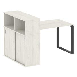 Офисная мебель Metal system Стол письменный с шкафом-купе на О-образном м/к БО.РС-СШК-3.2 Т Дуб Наварра/Антрацит 1610х1120х1098