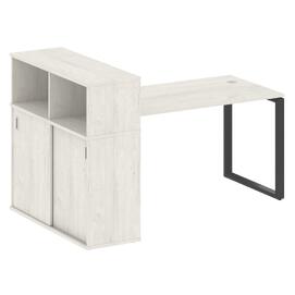 Офисная мебель Metal system Стол письменный с шкафом-купе на О-образном м/к БО.РС-СШК-3.3 Т Дуб Наварра/Антрацит 1810х1120х1098