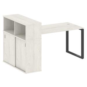 Офисная мебель Metal system Стол письменный с шкафом-купе на О-образном м/к БО.РС-СШК-3.3 Т Белый/Серый 1810х1120х1098
