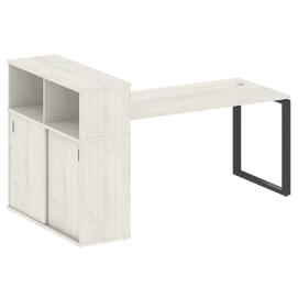 Офисная мебель Metal system Стол письменный с шкафом-купе на О-образном м/к БО.РС-СШК-3.4 Т Дуб Наварра/Антрацит 2010х1120х1098