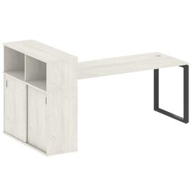 Офисная мебель Metal system Стол письменный с шкафом-купе на О-образном м/к БО.РС-СШК-3.5 Т Дуб Наварра/Антрацит 2210х1120х1098