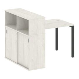 Офисная мебель Metal system Стол письменный с шкафом-купе на П-образном м/к БП.РС-СШК-3.1 Т Дуб Наварра/Антрацит 1410х1120х1098