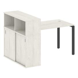 Офисная мебель Metal system Стол письменный с шкафом-купе на П-образном м/к БП.РС-СШК-3.2 Т Дуб Наварра/Антрацит 1610х1120х1098