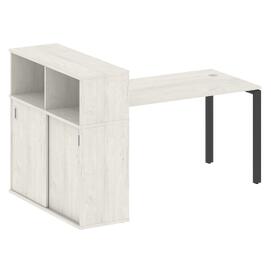 Офисная мебель Metal system Стол письменный с шкафом-купе на П-образном м/к БП.РС-СШК-3.3 Т Дуб Наварра/Антрацит 1810х1120х1098