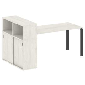 Офисная мебель Metal system Стол письменный с шкафом-купе на П-образном м/к БП.РС-СШК-3.4 Т Дуб Наварра/Антрацит 2010х1120х1098