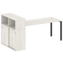 Офисная мебель Metal system Стол письменный с шкафом-купе на П-образном м/к БП.РС-СШК-3.5 Т Дуб Наварра/Антрацит 2210х1120х1098