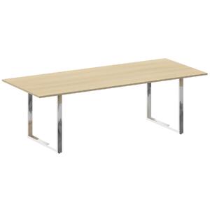 Кабинет руководителя Metal system direct Стол переговорный на О-обр. м/к БО.ПРГ-240 Белый/Нержавеющая сталь 2400х1000х750