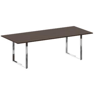 Кабинет руководителя Metal system direct Стол переговорный на О-обр. м/к БО.ПРГ-240 Белый/Нержавеющая сталь 2400х1000х750