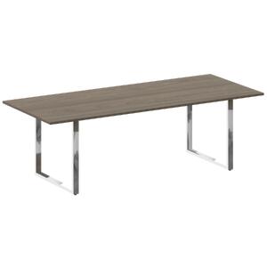 Кабинет руководителя Metal system direct Стол переговорный на О-обр. м/к БО.ПРГ-240 Белый/Нержавеющая сталь 2400х1000х750