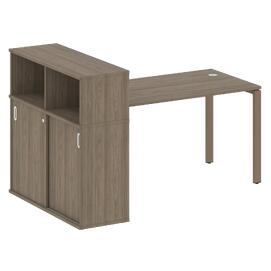 Офисная мебель Metal system Стол письменный с шкафом-купе на П-образном м/к БП.РС-СШК-3.3 Т Вяз Благородный/Мокко 1810х1120х1098