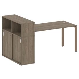 Офисная мебель Metal system Стол письменный с шкафом-купе на П-образном м/к БП.РС-СШК-3.4 Т Вяз Благородный/Мокко 2010х1120х1098