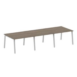 Офисная мебель Metal system Перег. стол (3 столешницы) на А-образном м/к БА.ПРГ-3.2 Вяз Благородный/Серый 3600х1235х750