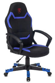 Кресло игровое Бюрократ ZOMBIE 10 Ткань черная экокожа черная/синяя
