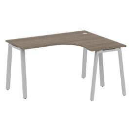 Офисная мебель Metal system Стол криволинейный правый на А-образном м/к БА.СА-3 (R) Вяз Благородный/Серый 1400х1200х750