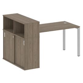 Офисная мебель Metal system Стол письменный с шкафом-купе на П-образном м/к БП.РС-СШК-3.3 Т Вяз Благородный/Серый 1810х1120х1098