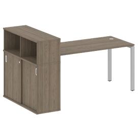 Офисная мебель Metal system Стол письменный с шкафом-купе на П-образном м/к БП.РС-СШК-3.4 Т Вяз Благородный/Серый 2010х1120х1098