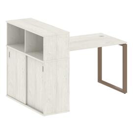 Офисная мебель Metal system Стол письменный с шкафом-купе на О-образном м/к БО.РС-СШК-3.2 Т Дуб Наварра/Мокко 1610х1120х1098