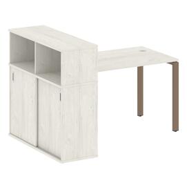 Офисная мебель Metal system Стол письменный с шкафом-купе на П-образном м/к БП.РС-СШК-3.2 Т Дуб Наварра/Мокко 1610х1120х1098