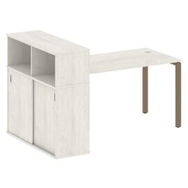 Офисная мебель Metal system Стол письменный с шкафом-купе на П-образном м/к БП.РС-СШК-3.3 Т Дуб Наварра/Мокко 1810х1120х1098
