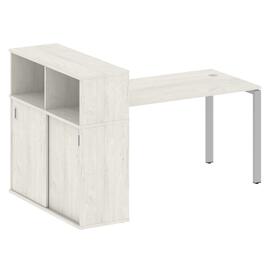 Офисная мебель Metal system Стол письменный с шкафом-купе на П-образном м/к БП.РС-СШК-3.3 Т Дуб Наварра/Серый 1810х1120х1098