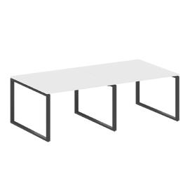Офисная мебель Metal system Перег. стол (2 столешницы) на О-образном м/к БО.ПРГ-2.2 Белый/Антрацит 2400х1235х750