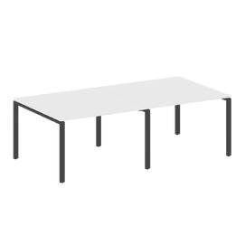 Офисная мебель Metal system Перег. стол (2 столешницы) на П-образном м/к БП.ПРГ-2.2 Белый/Антрацит 2400х1235х750