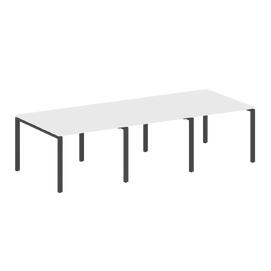 Офисная мебель Metal system Перег. стол (3 столешницы) на П-оразном м/к БП.ПРГ-3.1 Белый/Антрацит 3000х1235х750