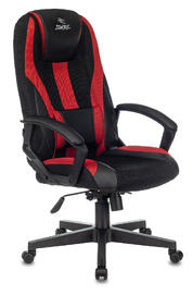 Кресло игровое Бюрократ ZOMBIE 9 Искус. кожа черная/ткань TW-11черная/ткань TW-97N красная